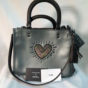 NWOT Coach + Kieth Haring leather Satchel